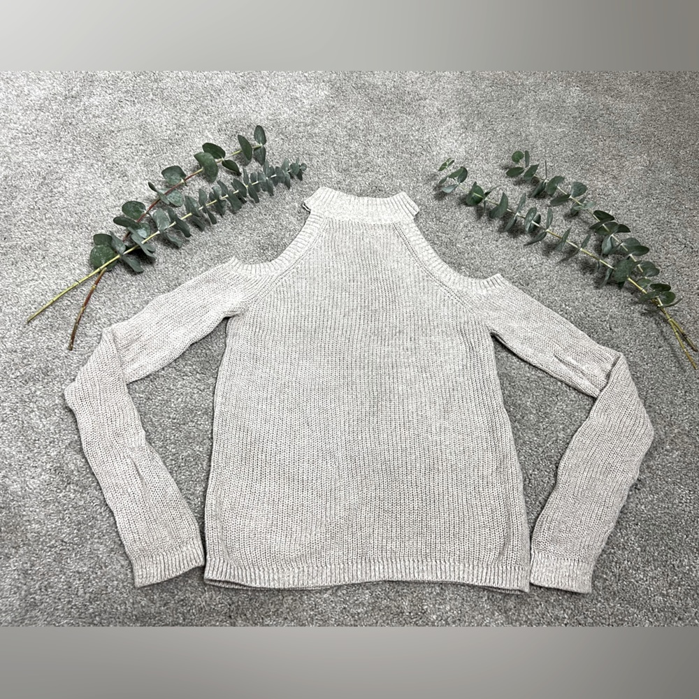 Express Cold Shoulder Mock Neck Sweater